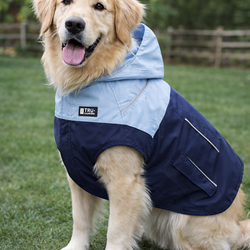 Dog Rain Jacket Hooded Waterproof Coat Blue Small Medium Dogs