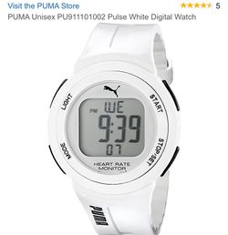 Puma unisex pulse heart rate monitor silicone white digital watch