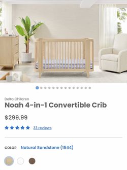 Noah 4-in-1 Natural sandstone convertible crib/ mattress not included