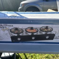 3 Pot Buffet Server Slow Cooker