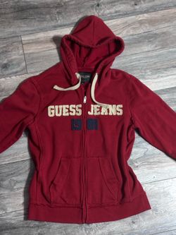Guess Jeans 1981 Red Zip-Up Hoodie