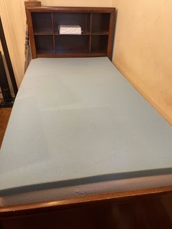Twin Bed Frame with Bookcase Headboard