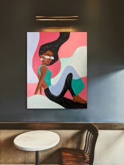 Original acrylic painting “Modern Girl” on stretched canvas 16” x 20”