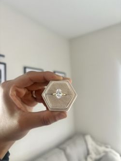 5ct Oval Cut Gold Simulated Diamond Wedding Ring Engagement Ring Size 6 ✅✨