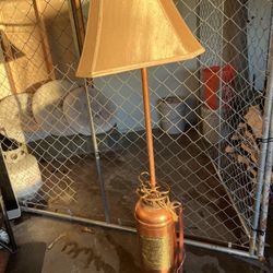 Vintage Copper Fire Extinguisher Lamp