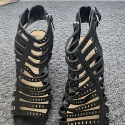 Vince Camuto  Black Suede Ankle Sandals Size 7.5 M