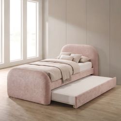 Frame Twin W trundle Pink fabric, New Especial price