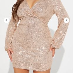 Rose Gold Mini Dress