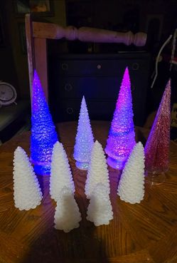 Small light up Christmas trees