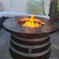 Wine Barrel Fire pit 