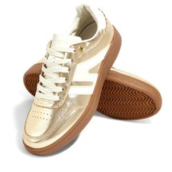 LUCKY STEP Womens Classic Retro Gum Sole Anti Slip ,Gold size 9 and size 10 women’s new