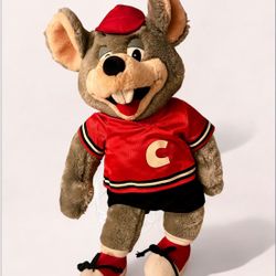 VTG Chuck E. Cheese CEC Stuffed Plush Toy Baseball Jersey Clothes 2005 