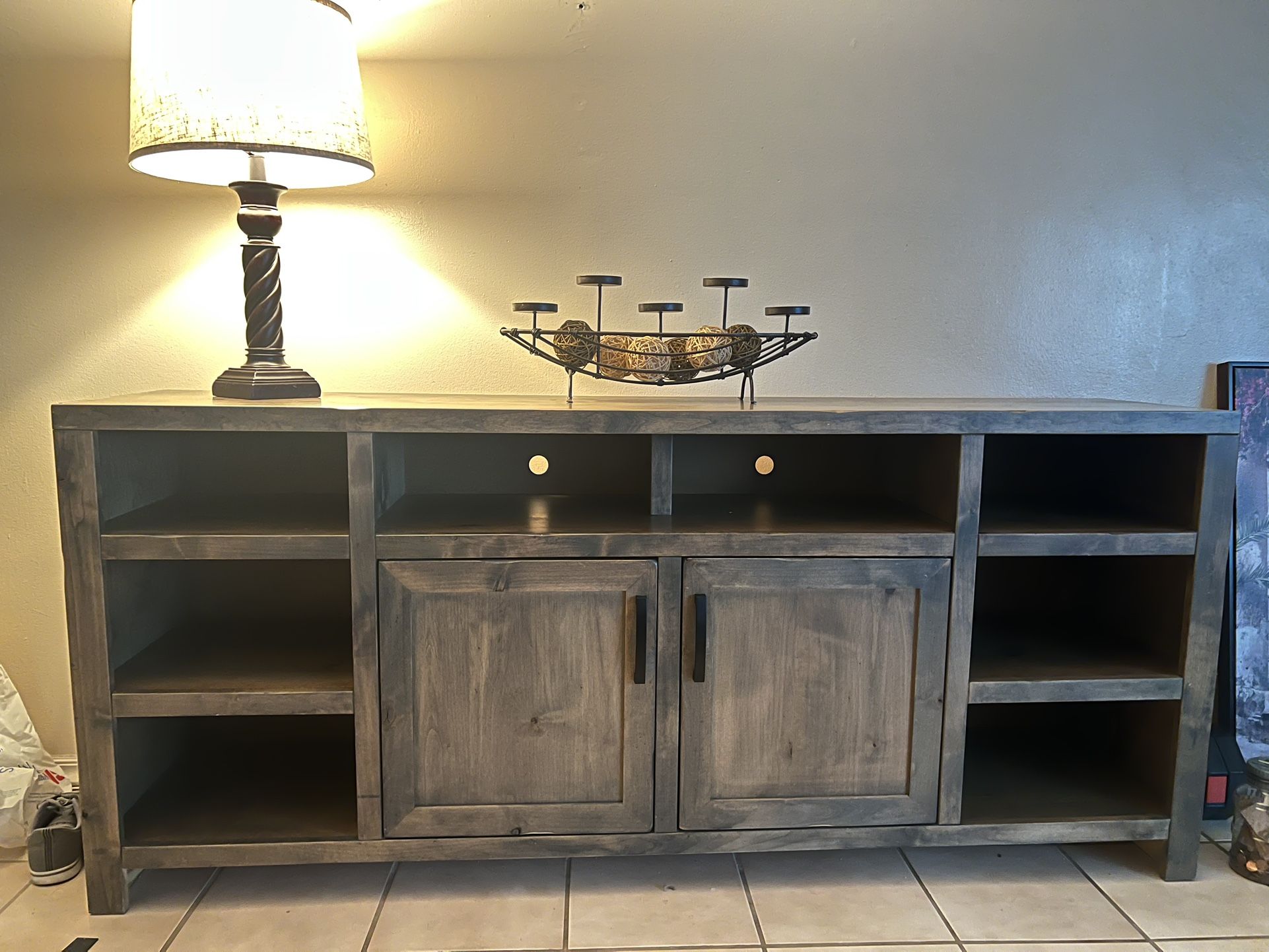 Ducar Brown 74" Rustic Wood TV Stand