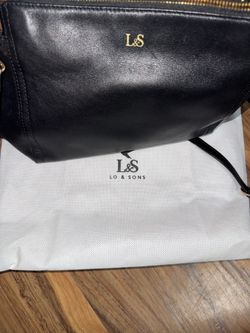 Lo & Sons Pearl Black Leather Crossbody Purse – Excellent Condition