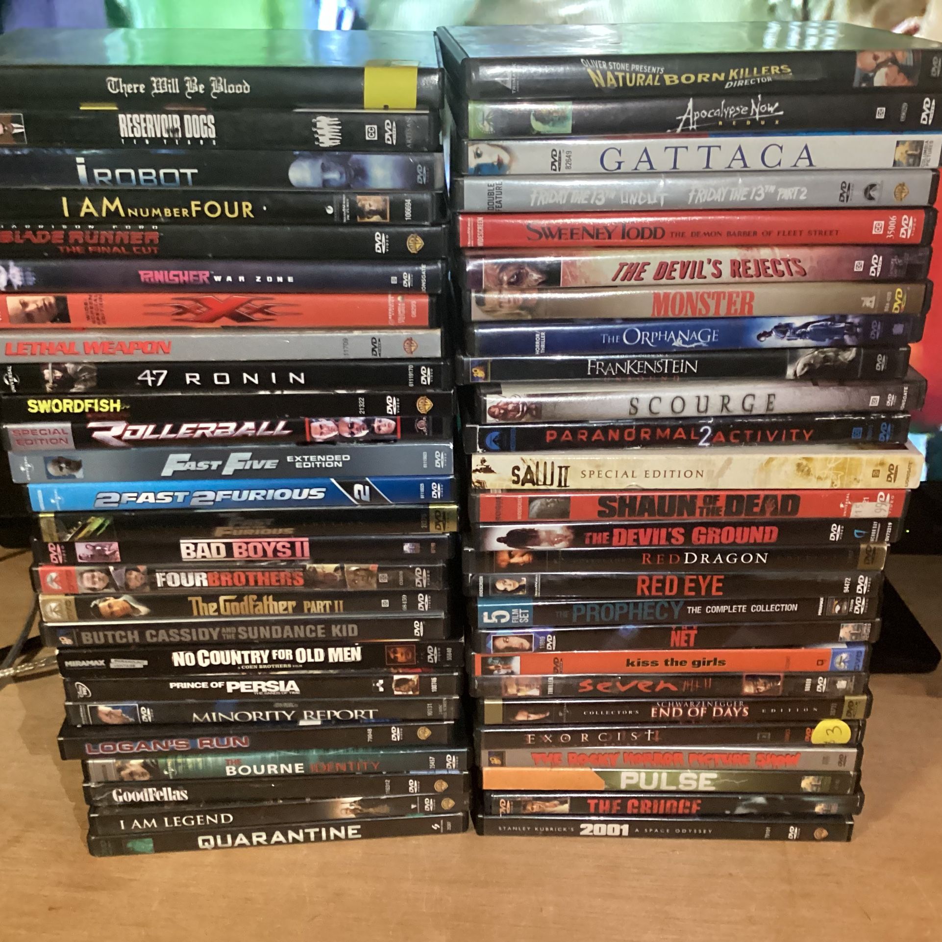 Horror action and sci fi DVD lot of 52 DVDs