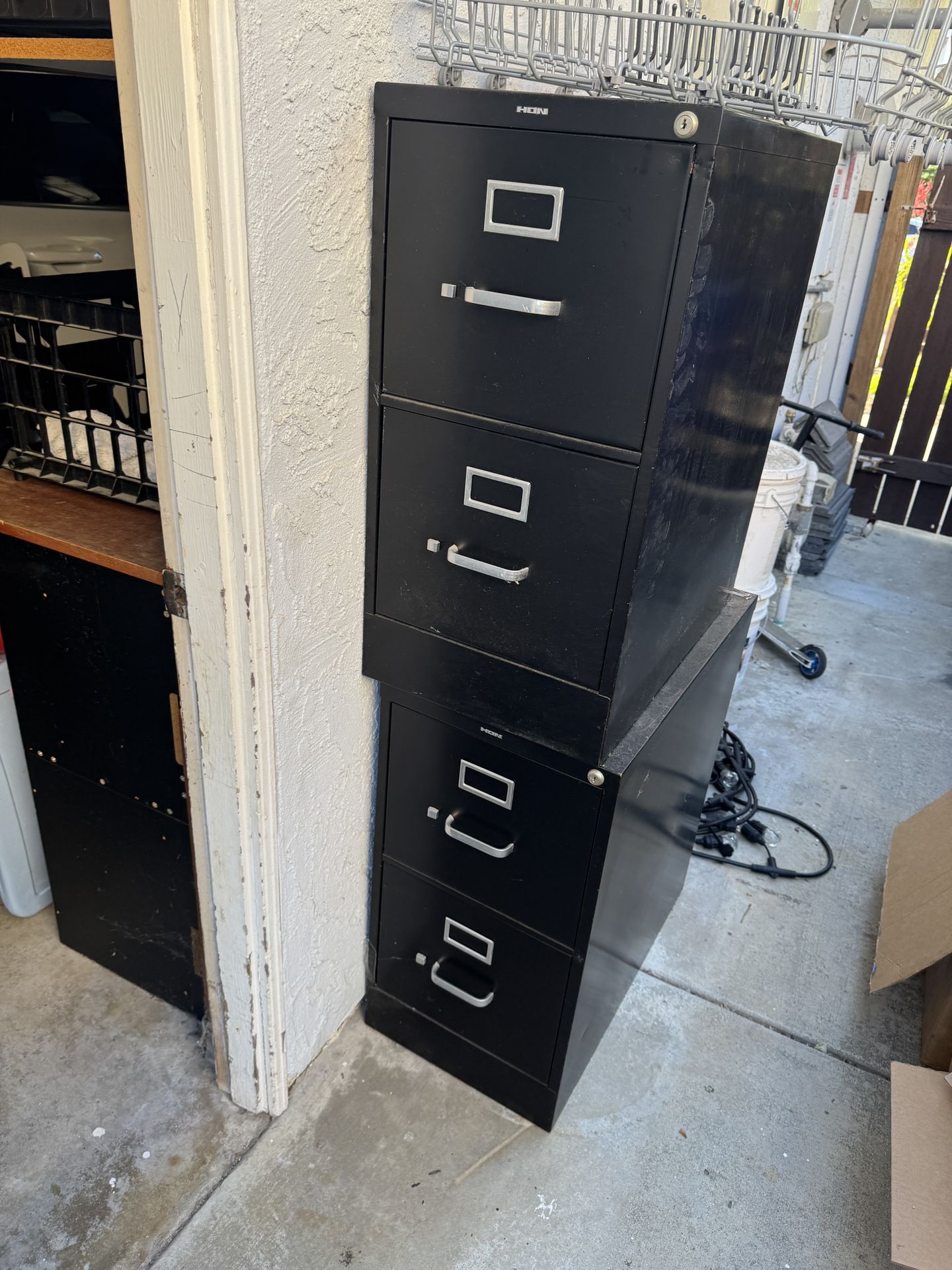 FREE 2 Black File Cabinets 29 tall x 15 wide x 25 deep