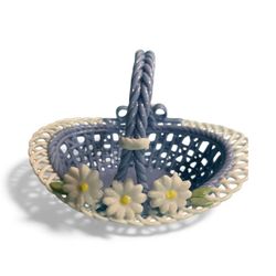 Small Vintage Porcelain Ceramic Basket
