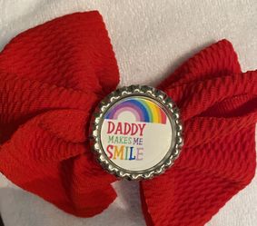 Daddy makes me smile hair bow