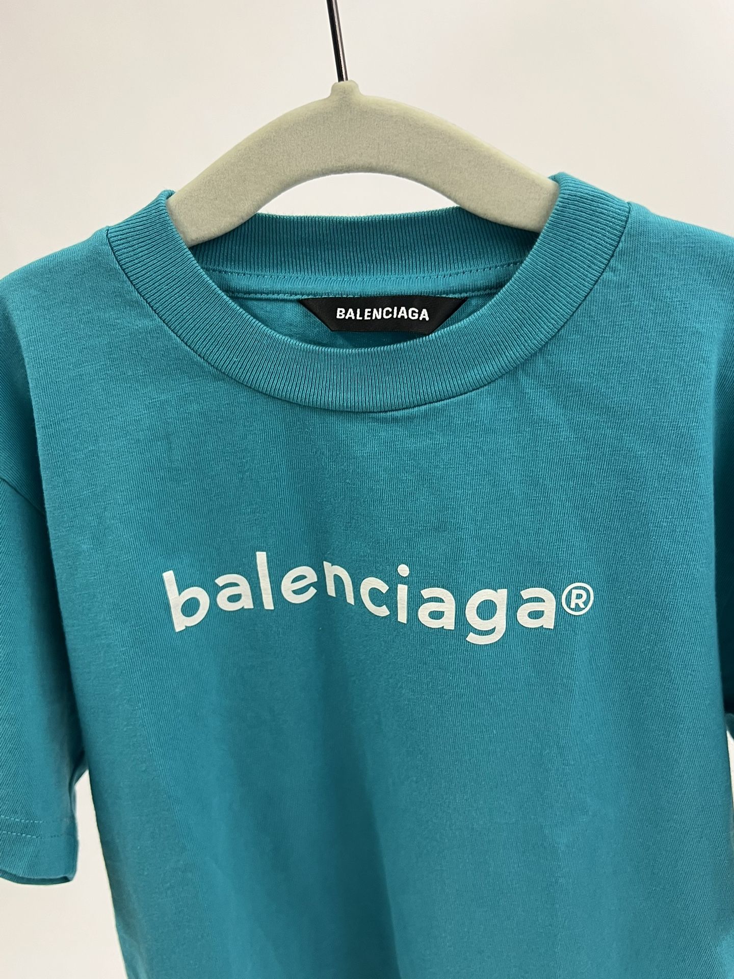 Balenciaga Kids Logo Tee – Turquoise – Authentic