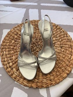 Stuart Weitzman silver sling back sandal, size 7M