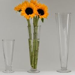 Clear Glass Tappered Vases