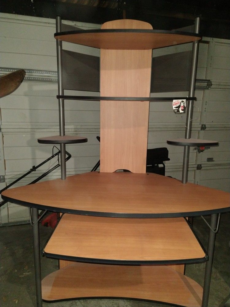 Calico Designs Arch Tower Corner Computer Tower Multipurpose Home Office Computer Writing Desk