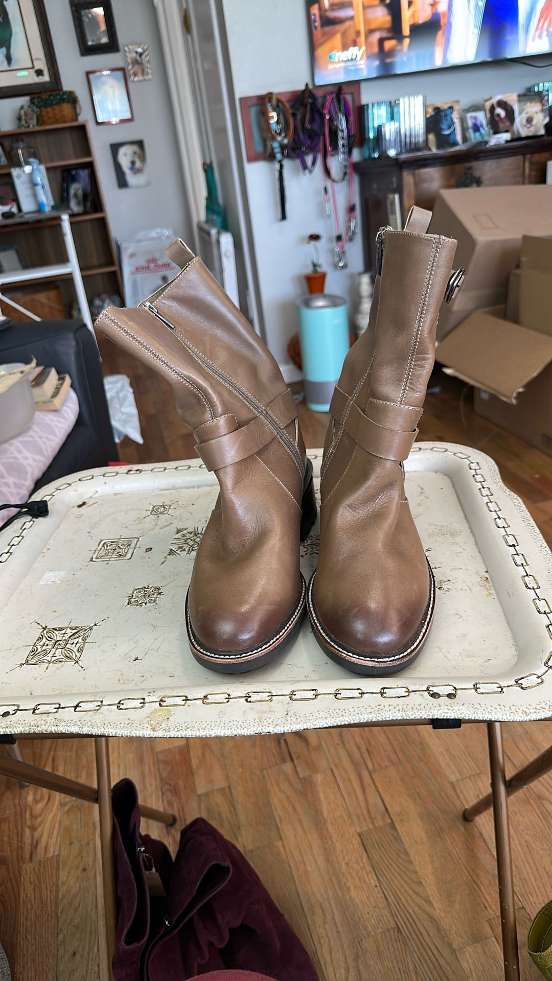Vince Camuto Leather Boots. 9 Wide