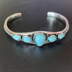 Turquoise And Silver Bracelet