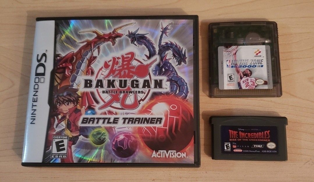Bakugan Battle Trainer for Nintendo DS plus IN THE ZONE 2000 and The Incredibles