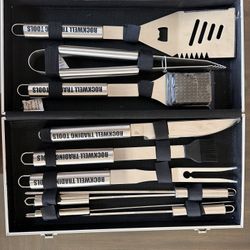 Premium Rockwell BBQ Grill Tool Set in Aluminum Case