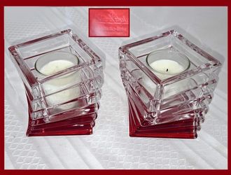 Crystal Glass  Set of Two candl holder