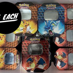 EMPTY Hidden Fates Tins $5 Each Choice Of  Charizard Raichu Gyarados  
