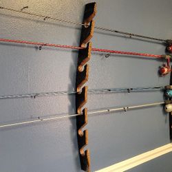 Authentic Bourbon Whiskey Barrel Fishing Rod Racks