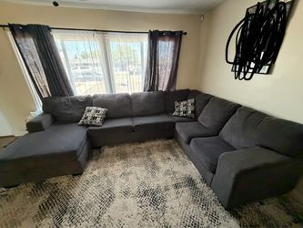 Dark gray sofa