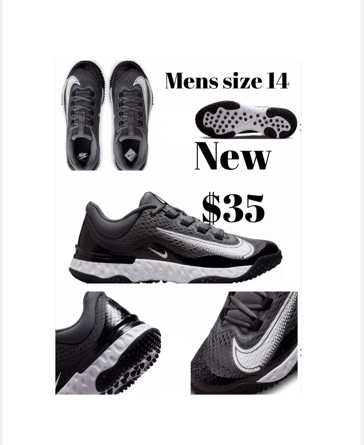 New Size 14 Huarache Nike Mens Turf Shoes
