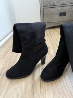 Dana Buchman Black Swead Heel Boots