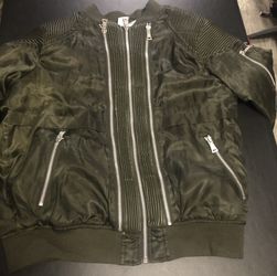 Boys Bomber Green Jacket sz 14