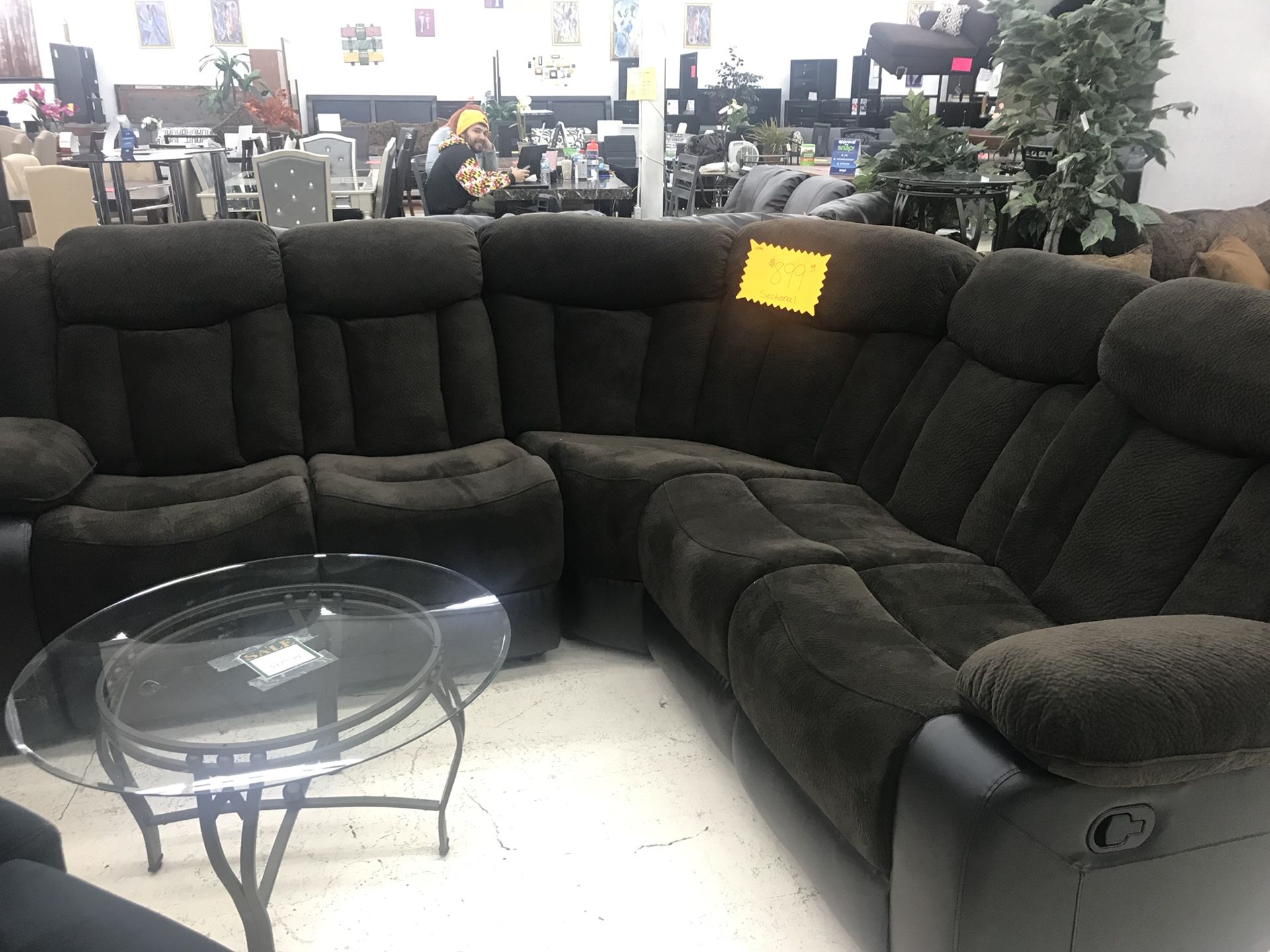 MICROFIBER RECLINING SECTIONAL