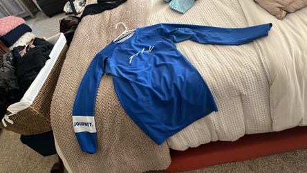 Golds BJJ Blue Long Sleeve Rash Guard $30