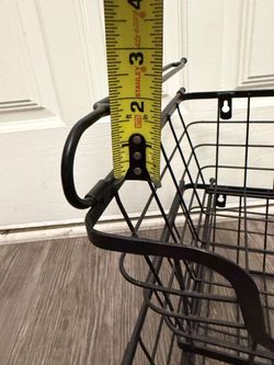 Stackable Black Metal Storage Baskets