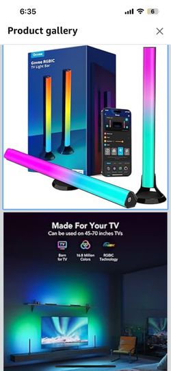Govee RGBIC Light Bars, 15 Inches WiFi TV Backlight Suitable for 45-70 inch TVs, Smart Light Bars wi