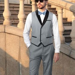 MAGE MALE Men's 2 Piece Suit Slim Fit Formal Business Vest Suit for Men Fashion Casual Wedding Waistcoat Pants Set
