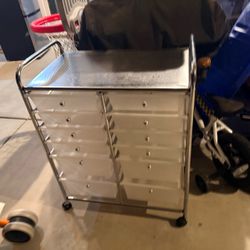Rolling Storage Cart with Drawers