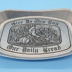 Vintage 1970s York Metalcrafters Pewter Alloy Bread Tray/Grilling Platter
