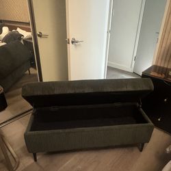 Upholstered Storage Bench – Modern Ottoman