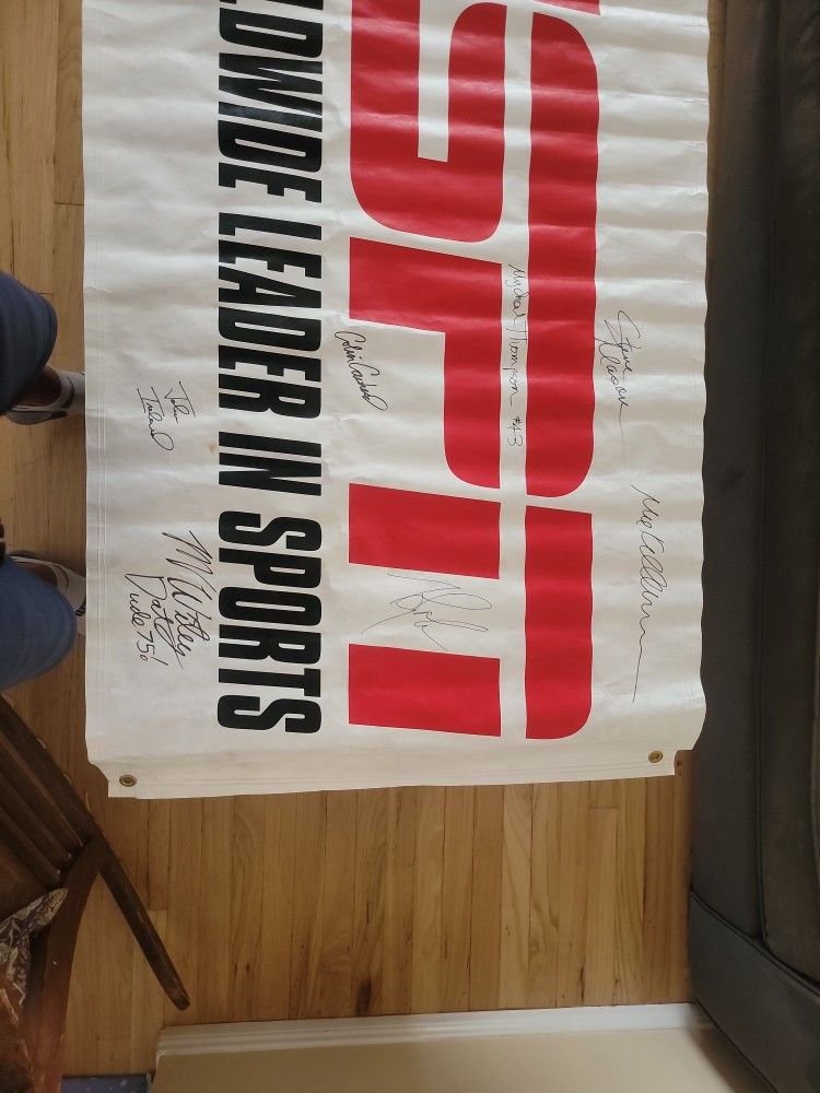 ESPN Banner Signed By Multiple Personalities