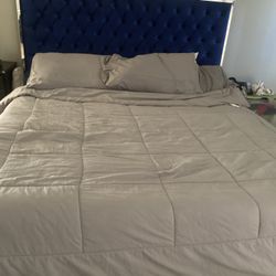 King Bed Frame Royal Blue 