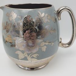 Sadler England Silver Overlay Lusterware Vintage Creamer