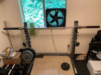 Olympic Barbell, Rack, and Plate Weights