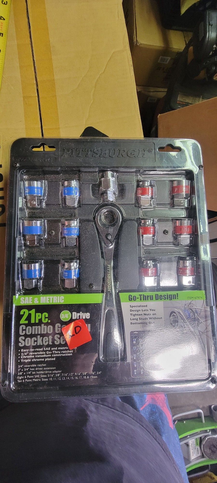 21pc Go Thru Socket Set